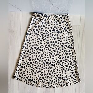 Ayal Skirt Womens M Tan Cheetah Print Midi Skater Chic Y2K Casual Band Geek
